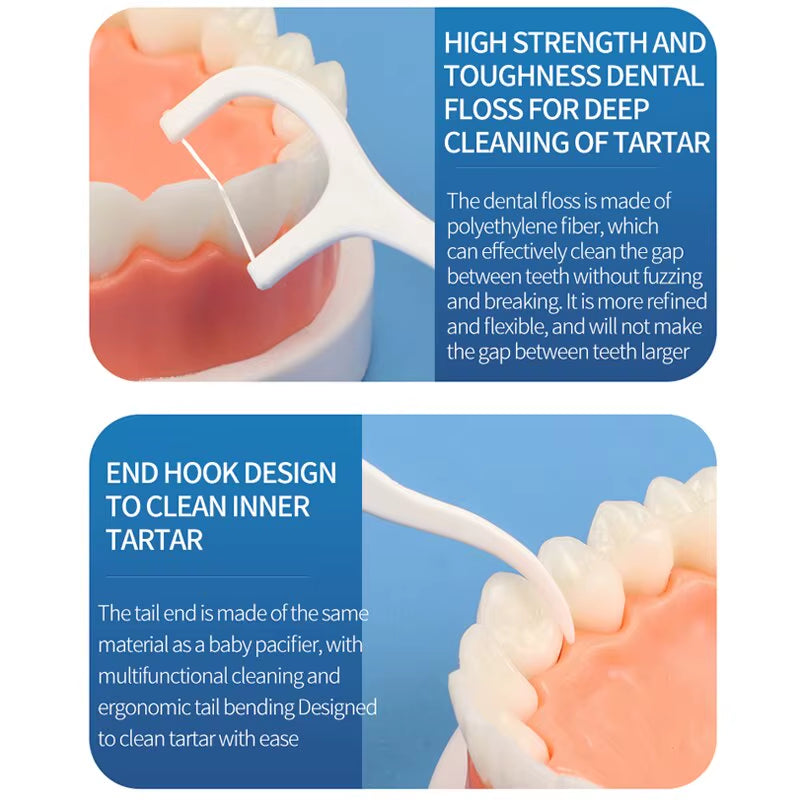 200Pcs Dental Floss and Plastic Toothpicks for One-Time Cleaning of Dental Gaps-Oral Care