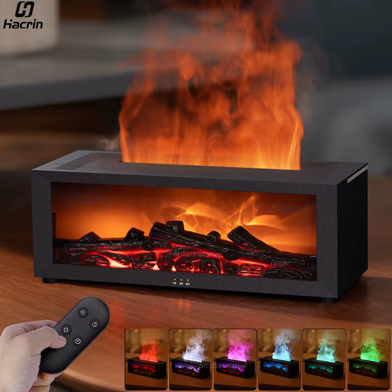 Fireplace Humidifier Flame Aroma Humidifier for Home Aromatherapy Fragrance Diffuser Essential Oil Diffuser with Remote Control