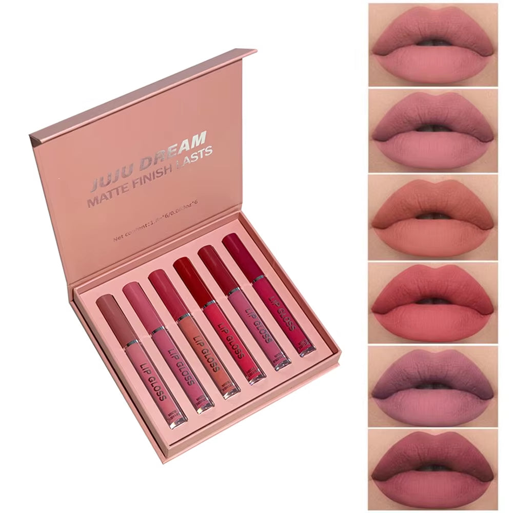 LuxeMatte™ by Handaiyan – 6-Piece Waterproof Matte Lipstick Set